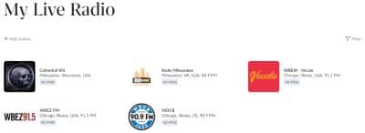 my roon live radio ansicht